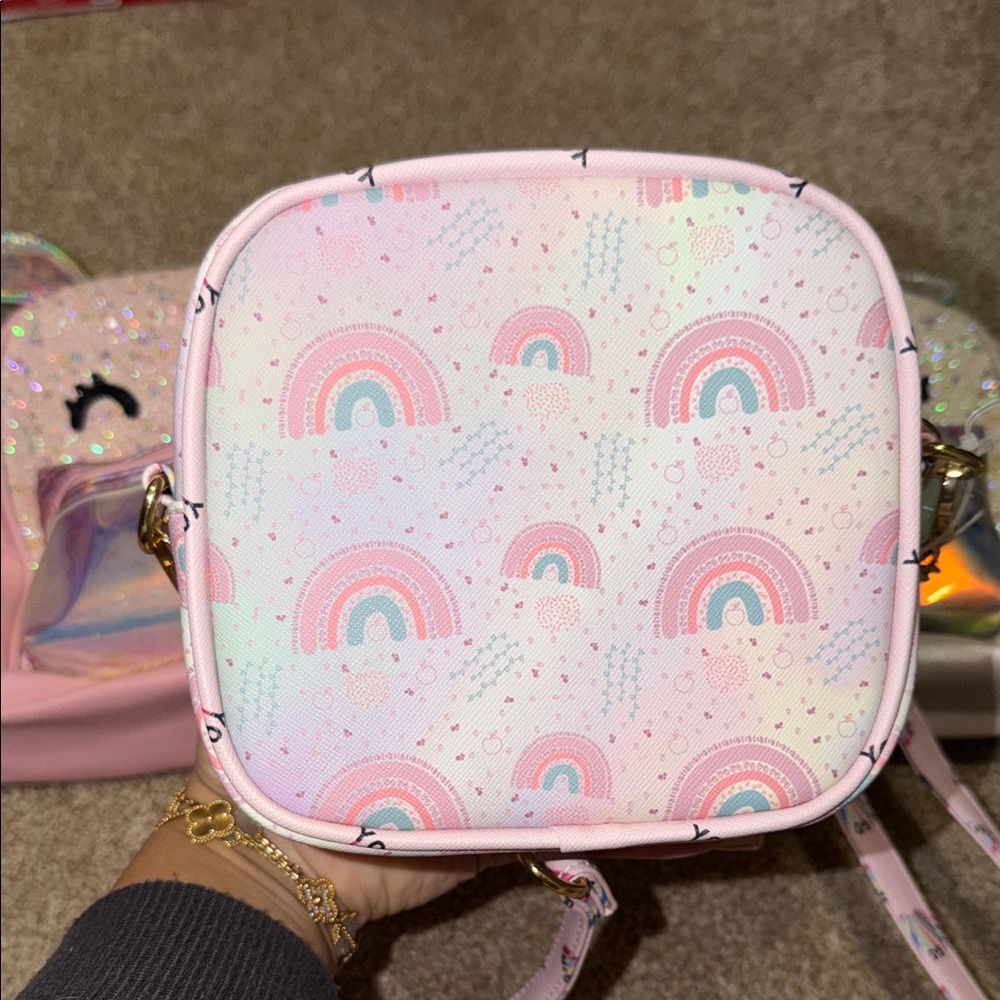 3 girl Kids' Pink and Silver Sparkle Bunny Bags - Picture 4 of 10